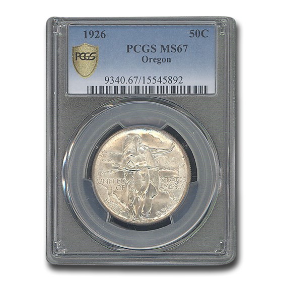 1926 Oregon Trail Memorial Half Dollar Commem MS-67 PCGS 1926 Oregon Trail Memorial Half Dollar Commem MS-67 PCGS